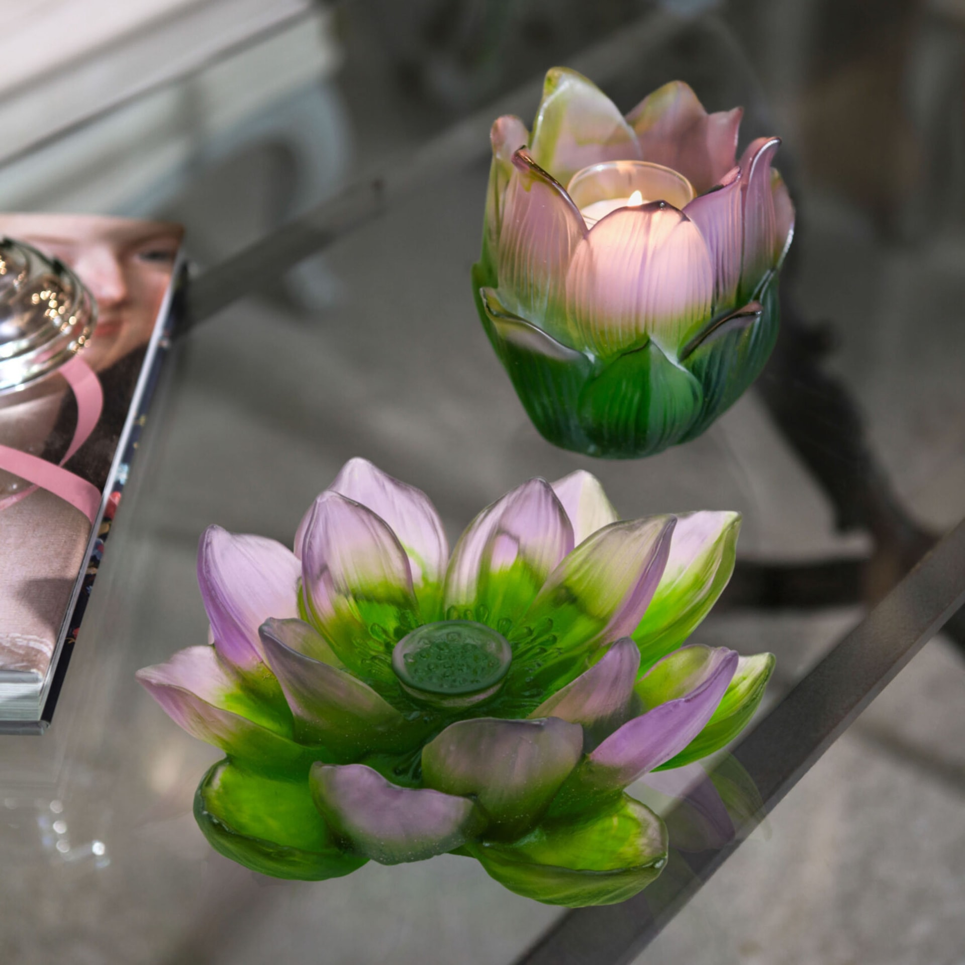 Daum, Jardin de Lotus, Candle holder, limited edition