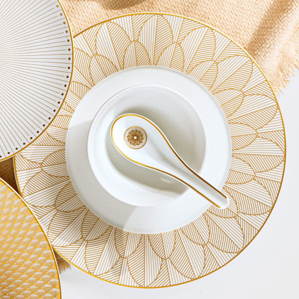 Christofle, Malmaison Impériale Gold, Large rim plate