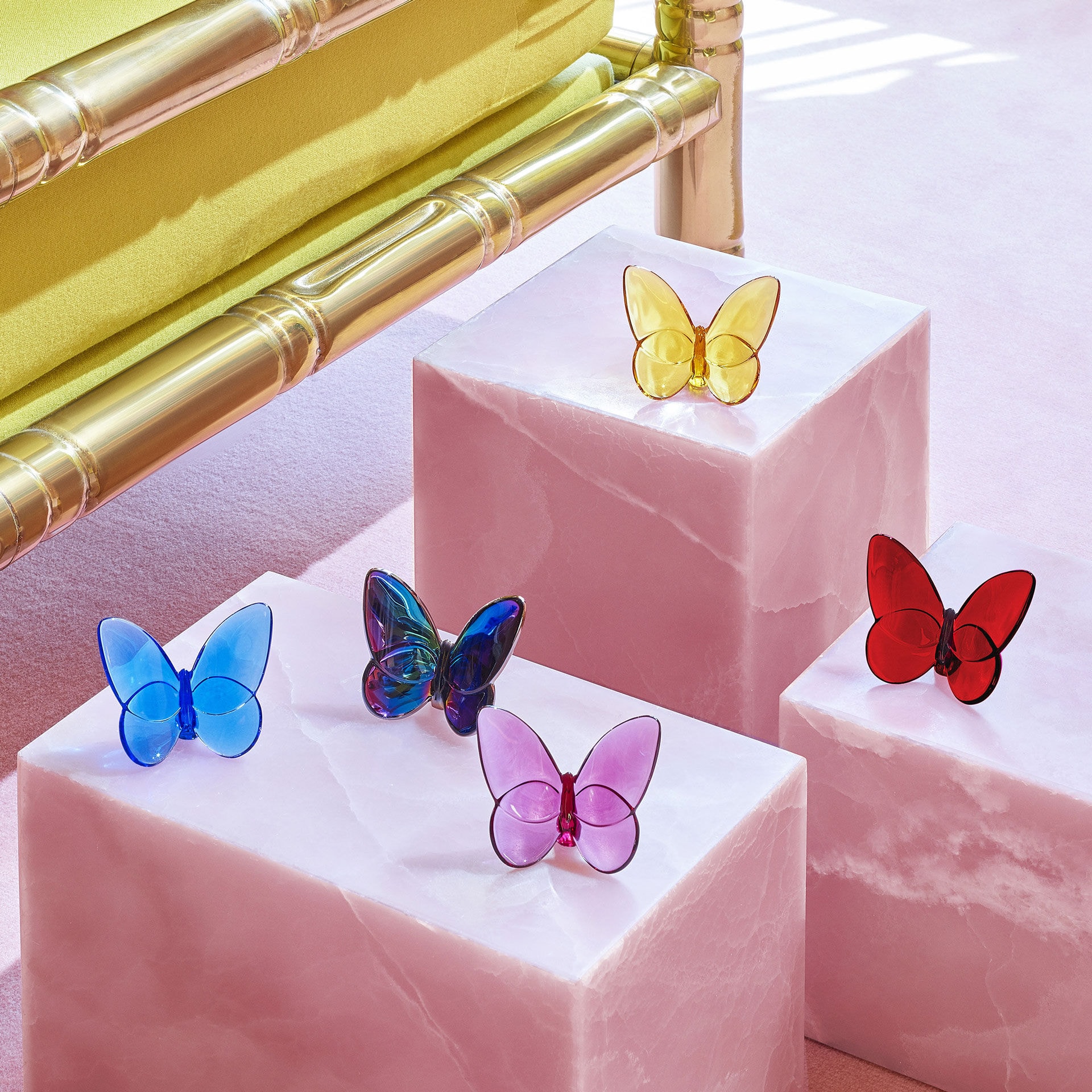 Baccarat, Lucky Butterflies, Butterfly sculpture, peony