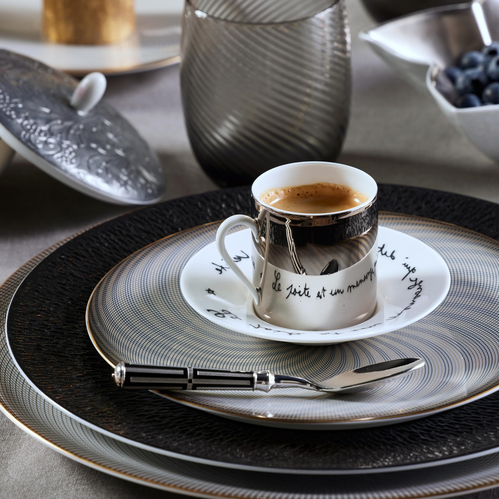 Ercuis, Arts decoratifs paquebot black, Dessert knife