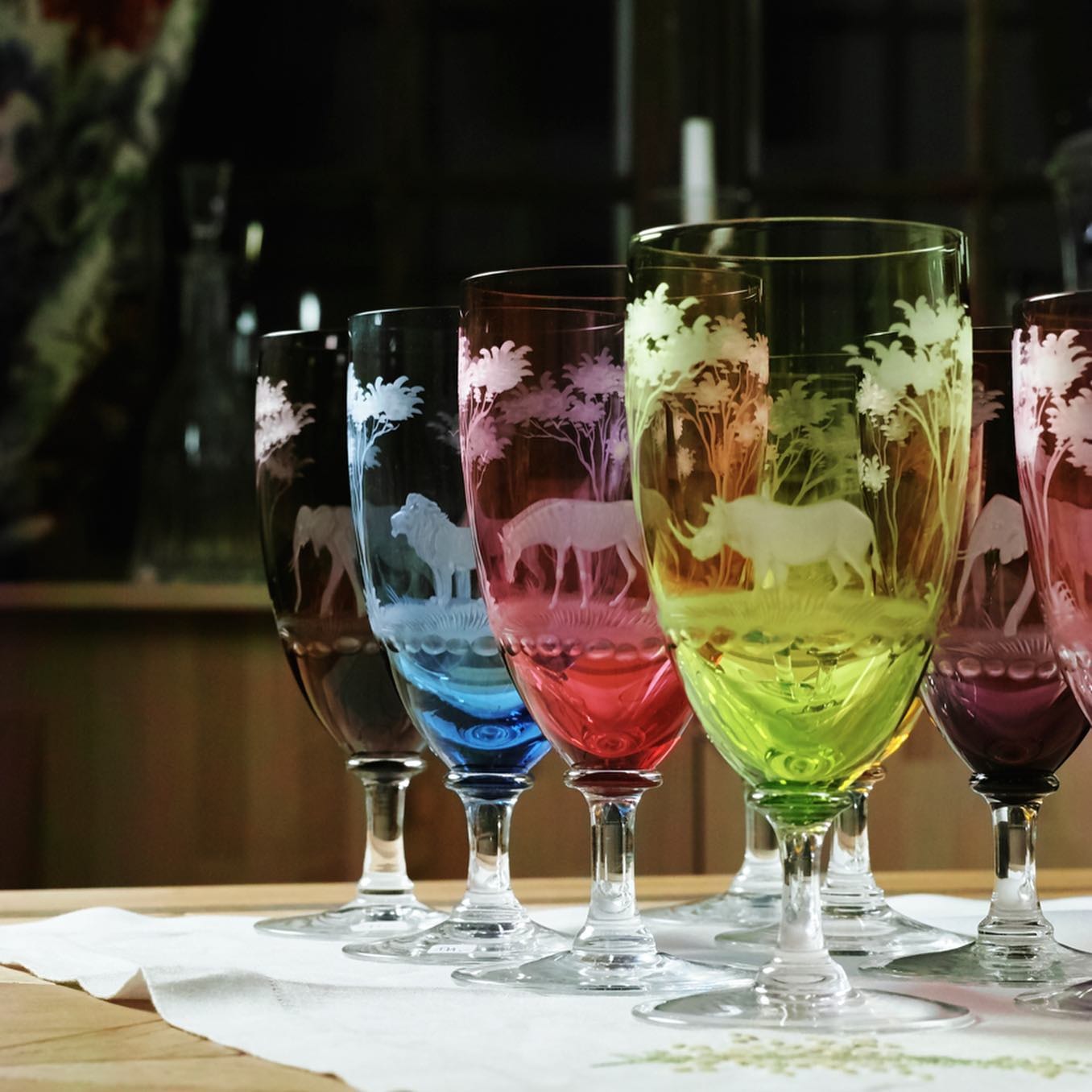 Theresienthal, Kilimandscharo, Wine glass, pattern lion