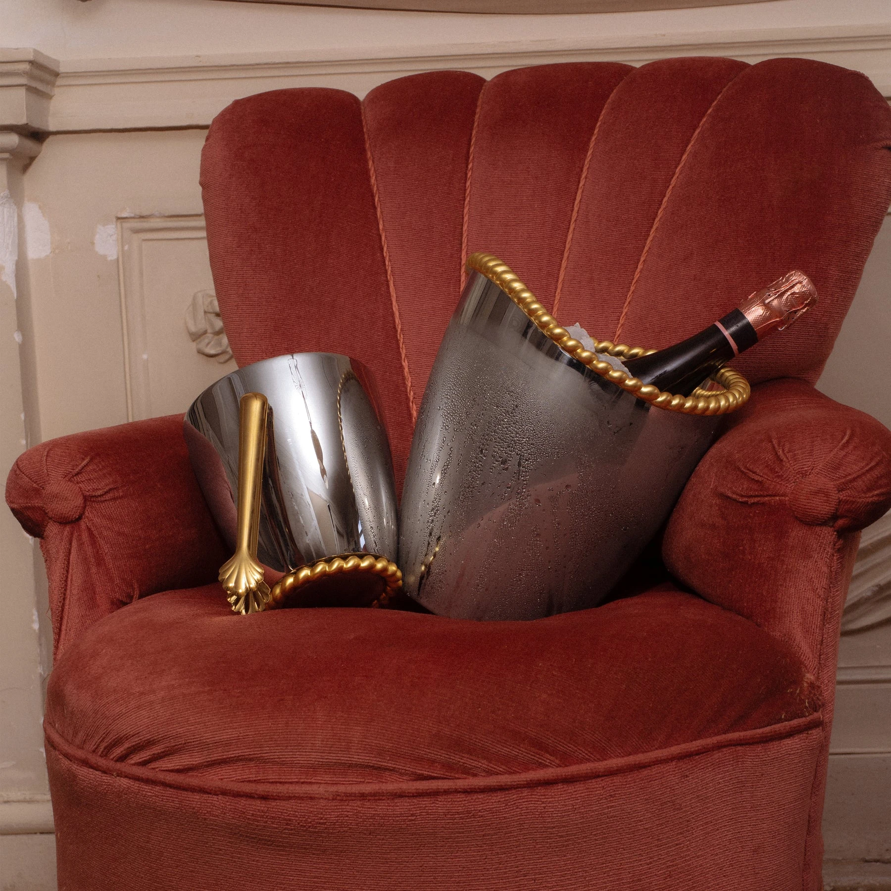 L'Objet, Homeware Collection by Jessica McCormack, Set of ice bucket and tongs