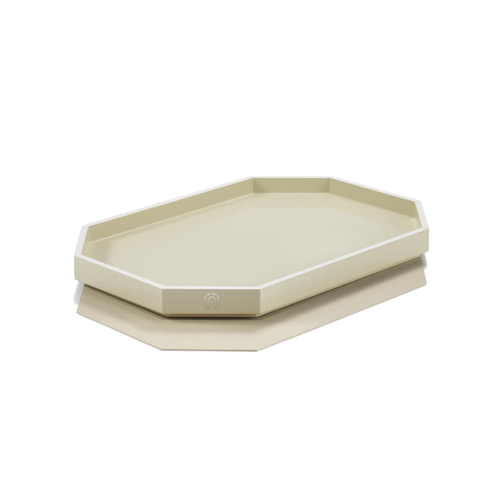 Baccarat, Octogone trays and coasters, Tray medium, ivory