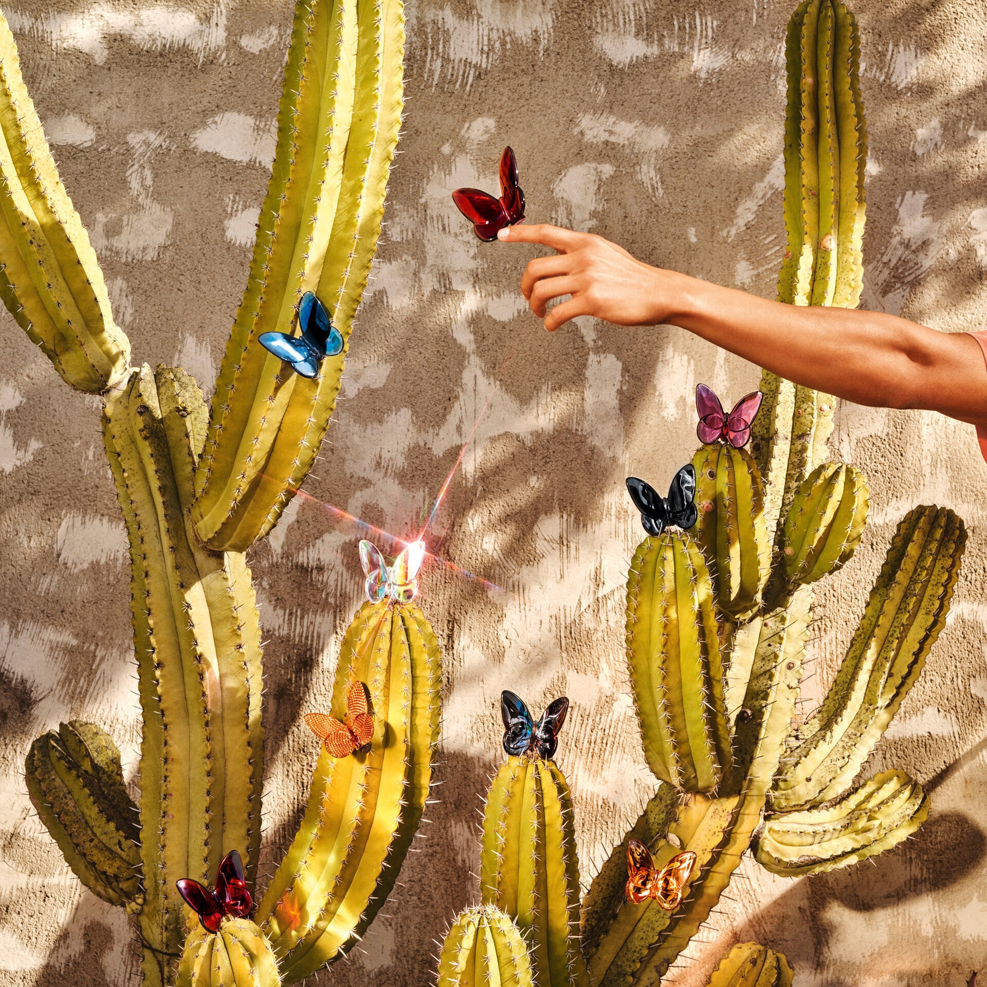 Baccarat, Lucky Butterflies, Butterfly sculpture, blue scarabee