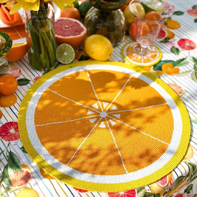 Von Gern Home, Citrus placemats and coasters, Lemon Placemat
