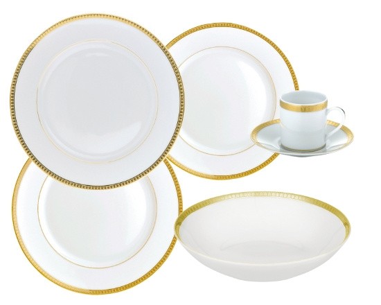 Christofle Malmaison Gold dinnerware collection