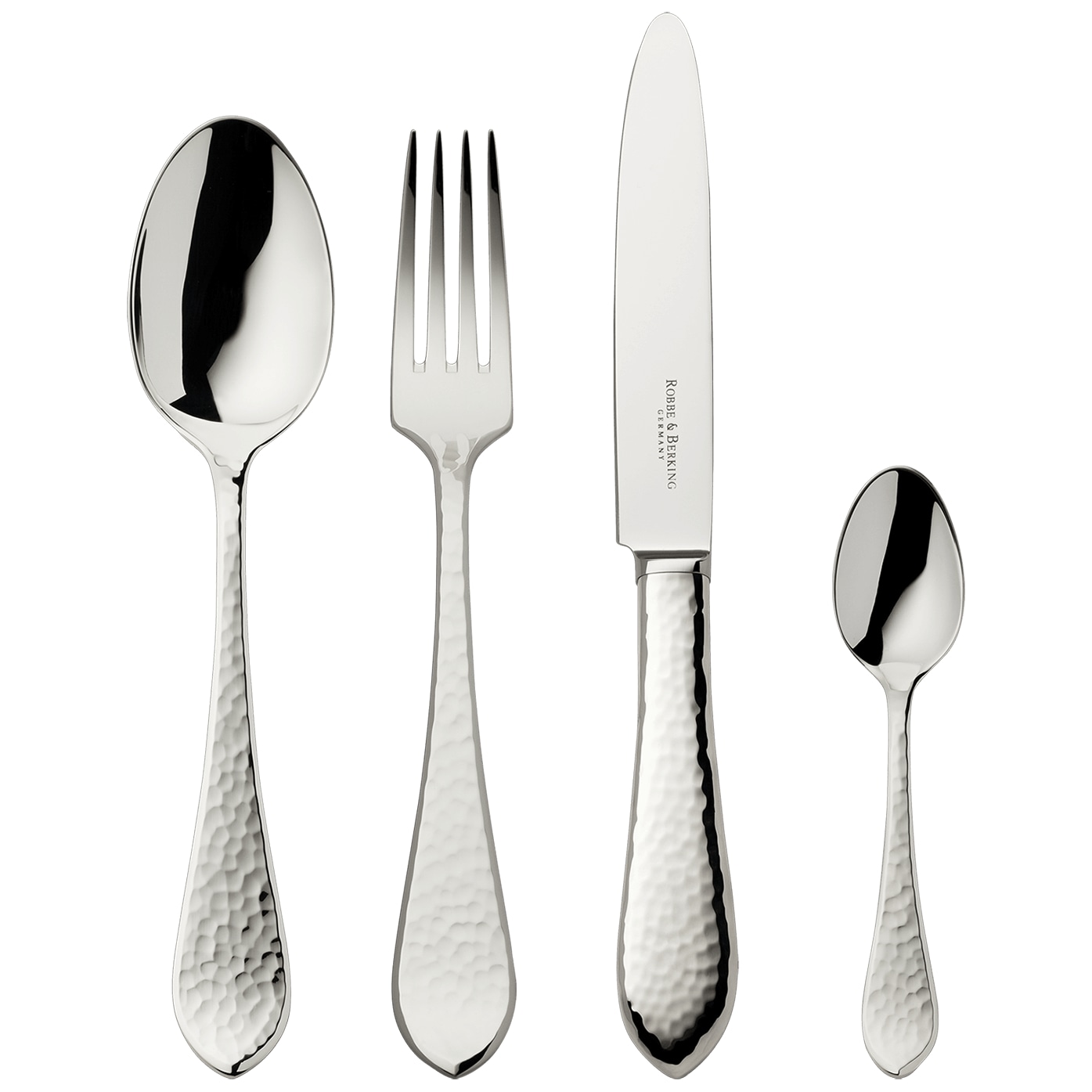 Robbe & Berking, Martelé cutlery, Silver plated, Martele 24-piece set