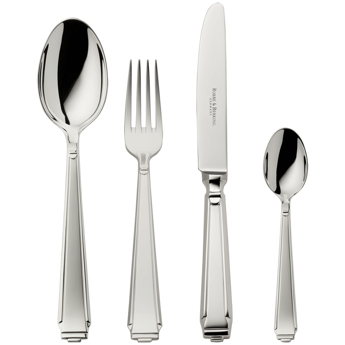 Robbe & Berking, Art Deco cutlery, Silver plated, 4-piece set