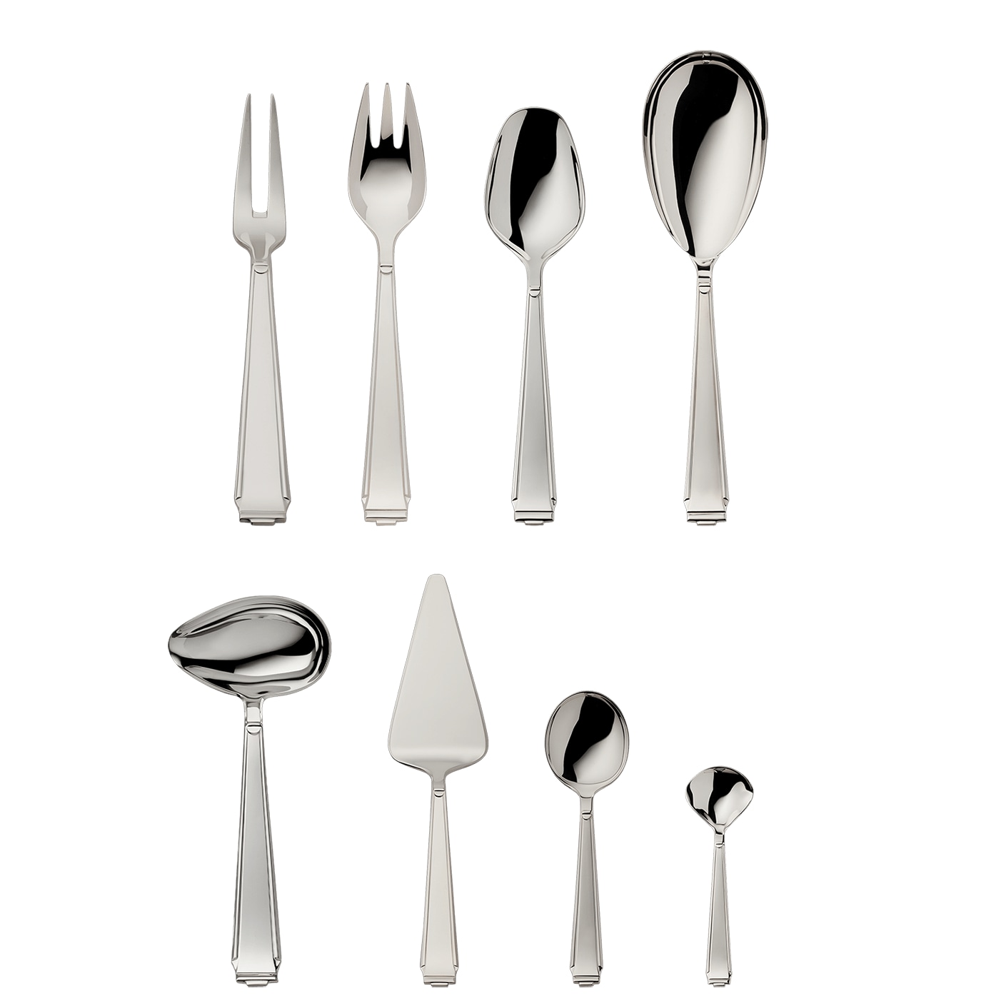 Robbe & Berking, Art Deco cutlery, sterling silver, 9-piece set
