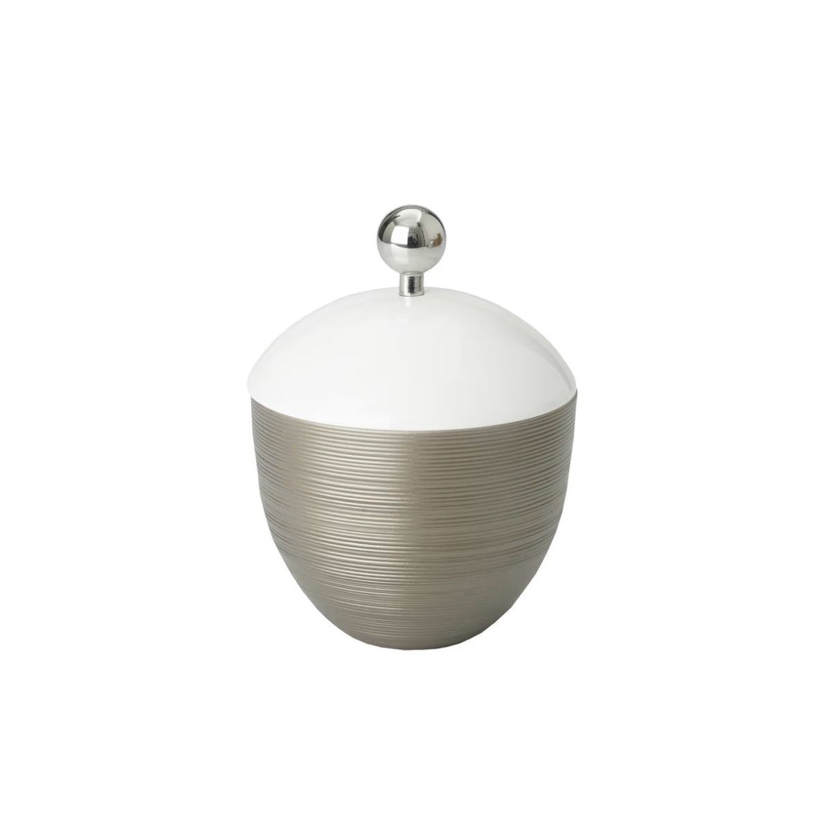 J.L Coquet, Hémisphère Grey Metallic, Sugar bowl with stainless steel knob