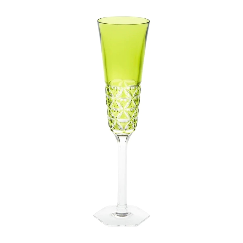 Cristallerie de Montbronn, Rome, Champagne flute, pastel green