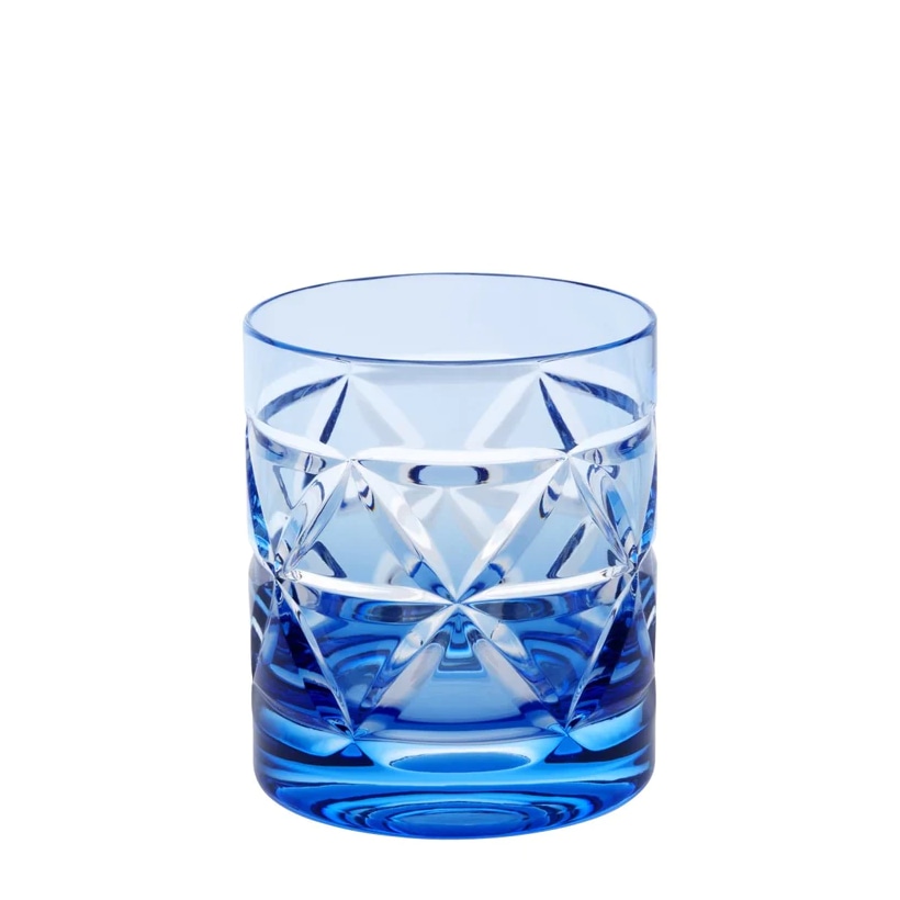 Cristallerie de Montbronn, Rome, Old fashion tumbler, light blue