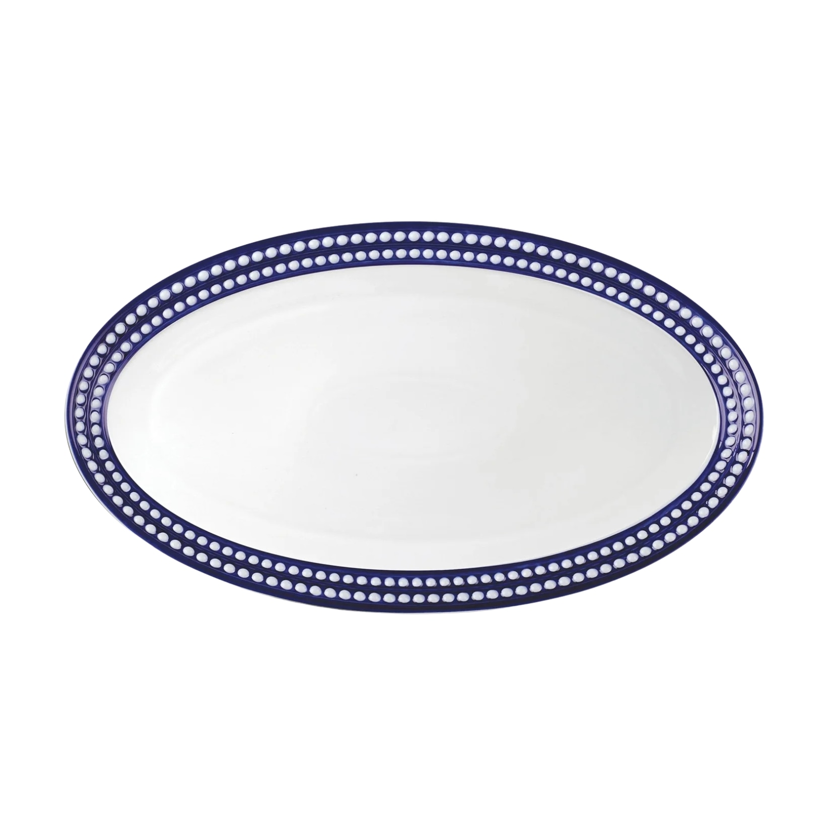 L'Objet, Perlée bleu, Oval platter, large