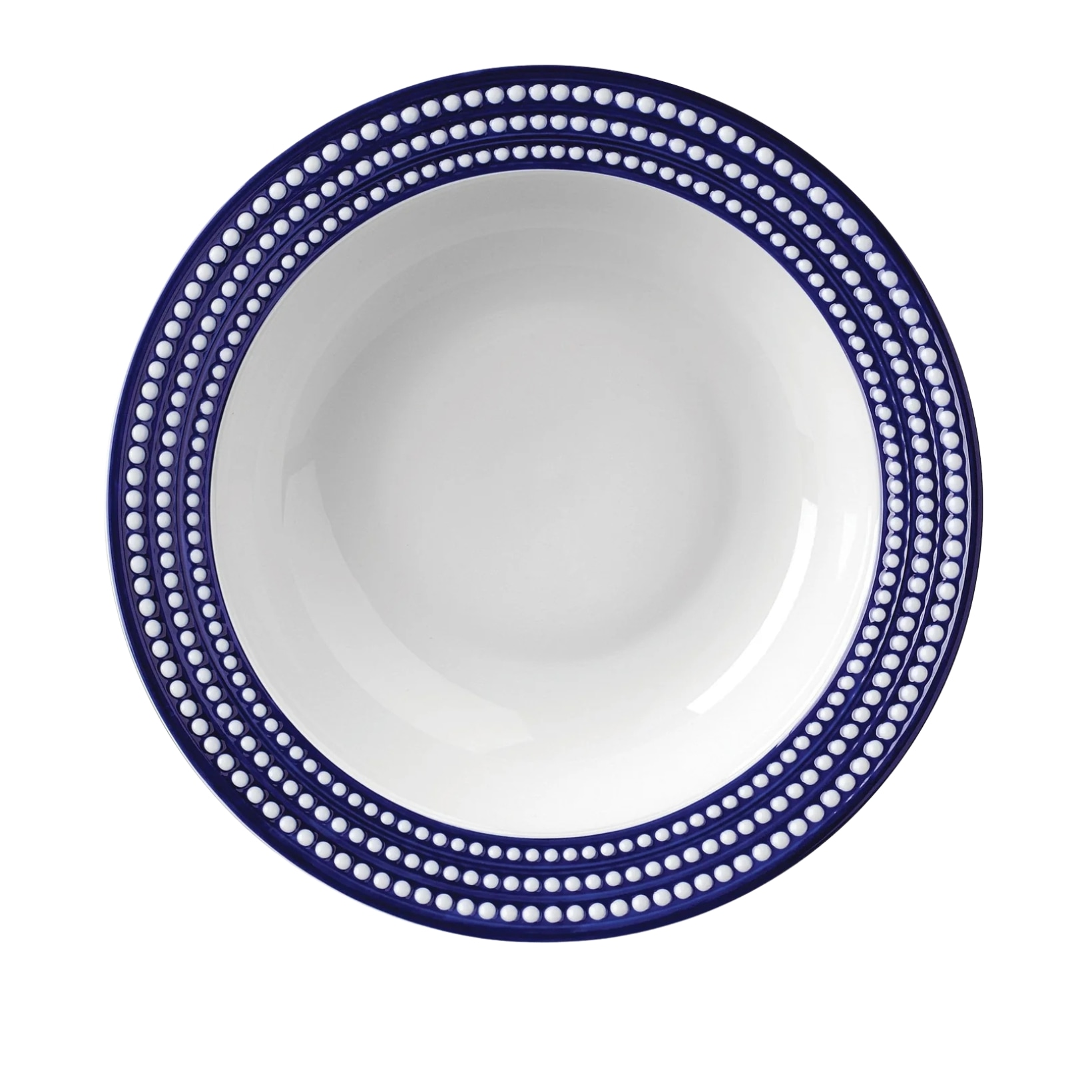 L'Objet, Perlée bleu, Serving bowl with rim