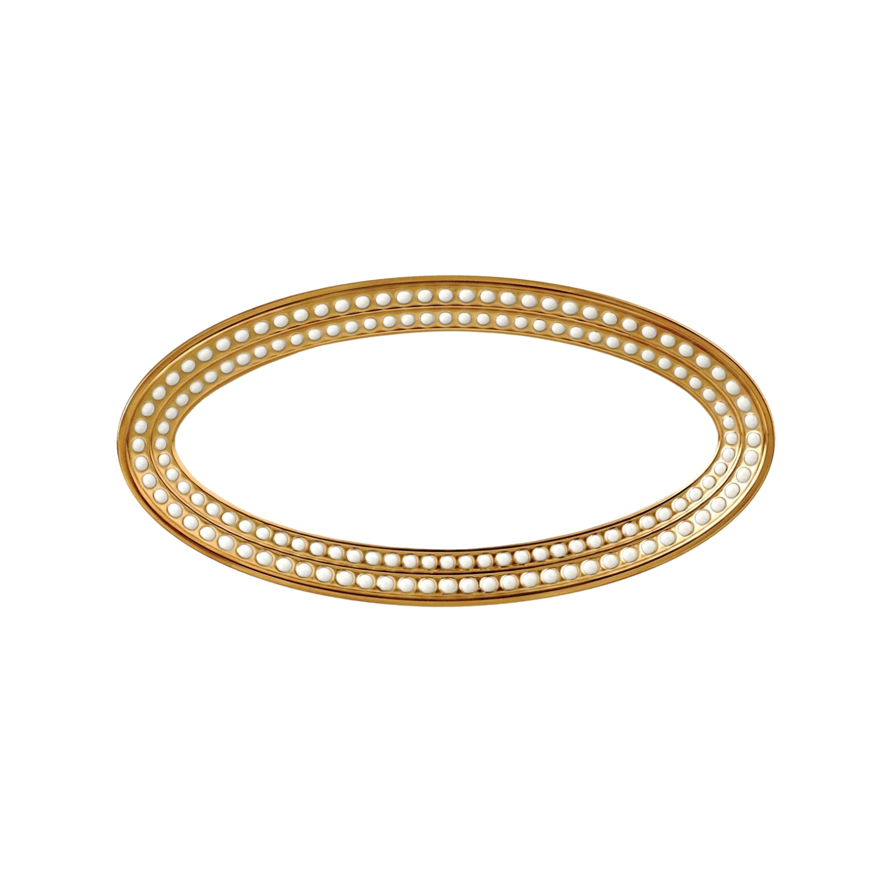L'Objet, Perlée gold, Oval platter, small