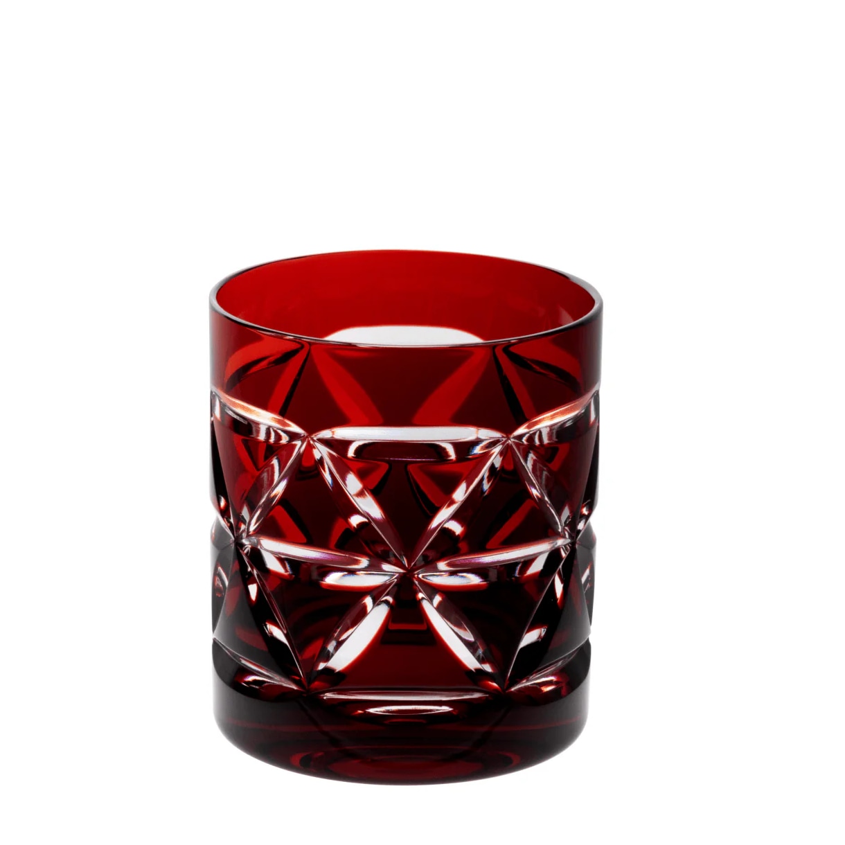 Cristallerie de Montbronn, Rome, Old fashion tumbler, dark red