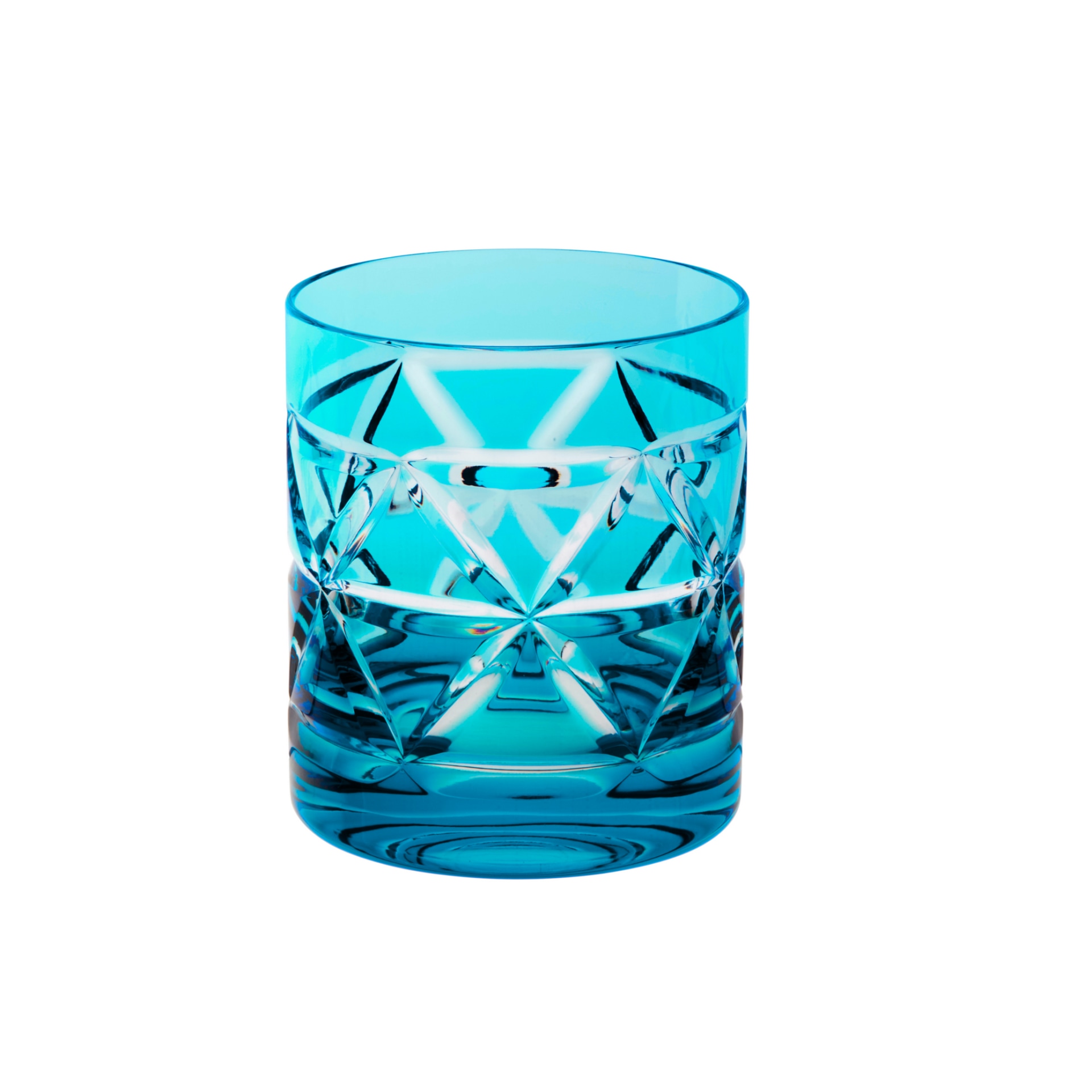 Cristallerie de Montbronn, Rome, Old fashion tumbler, azure