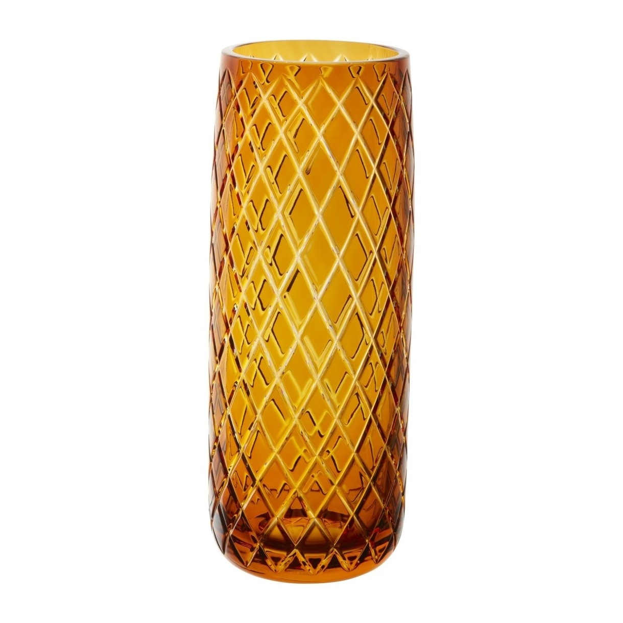 Cristallerie de Montbronn, Harlequin, Tube vase, amber