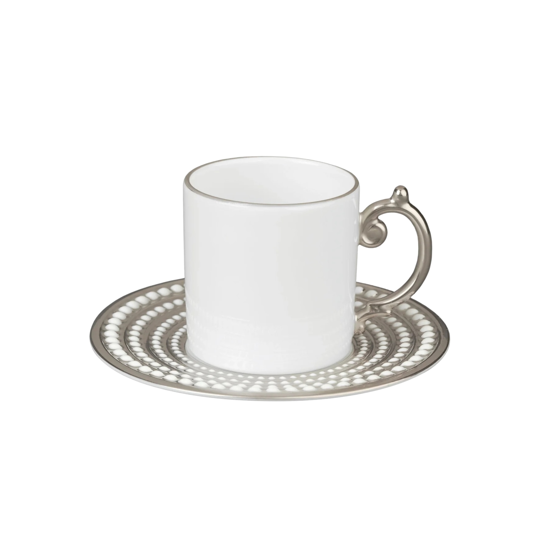 L'Objet, Perlée platinum, Espresso cup and saucer