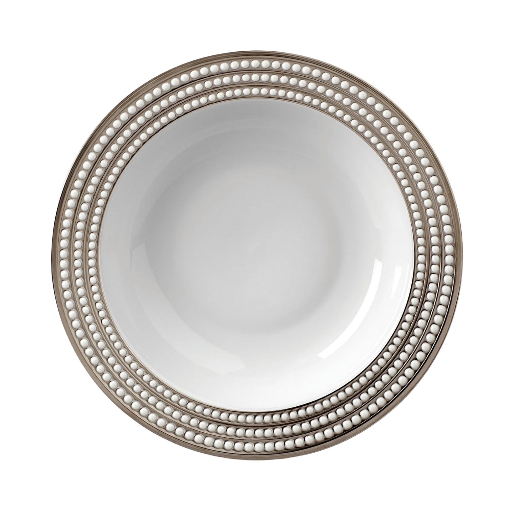 L'Objet, Perlée platinum, Serving bowl with rim