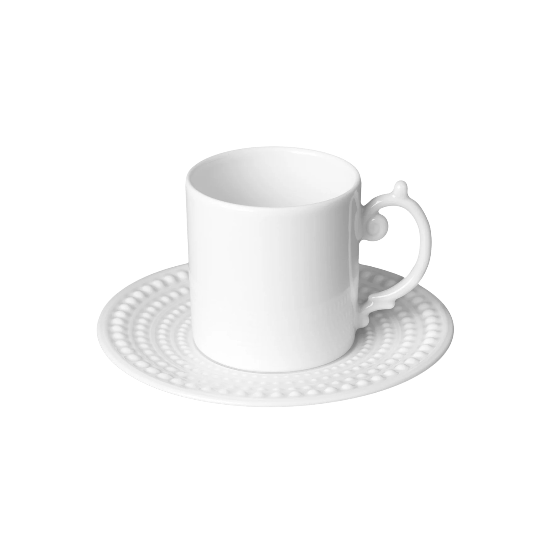 L'Objet, Perlée white, Espresso cup and saucer