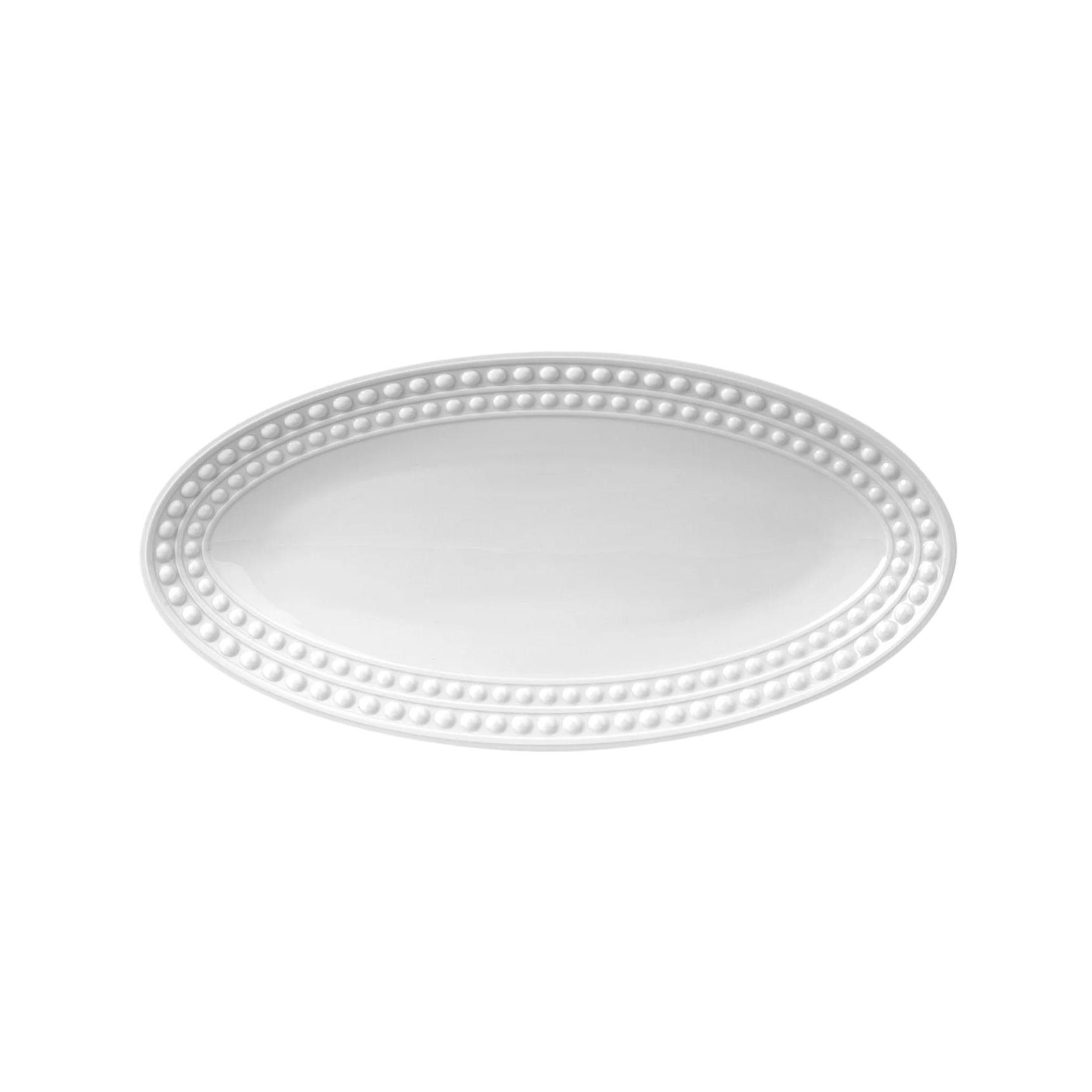 L'Objet, Perlée white, Oval platter, small