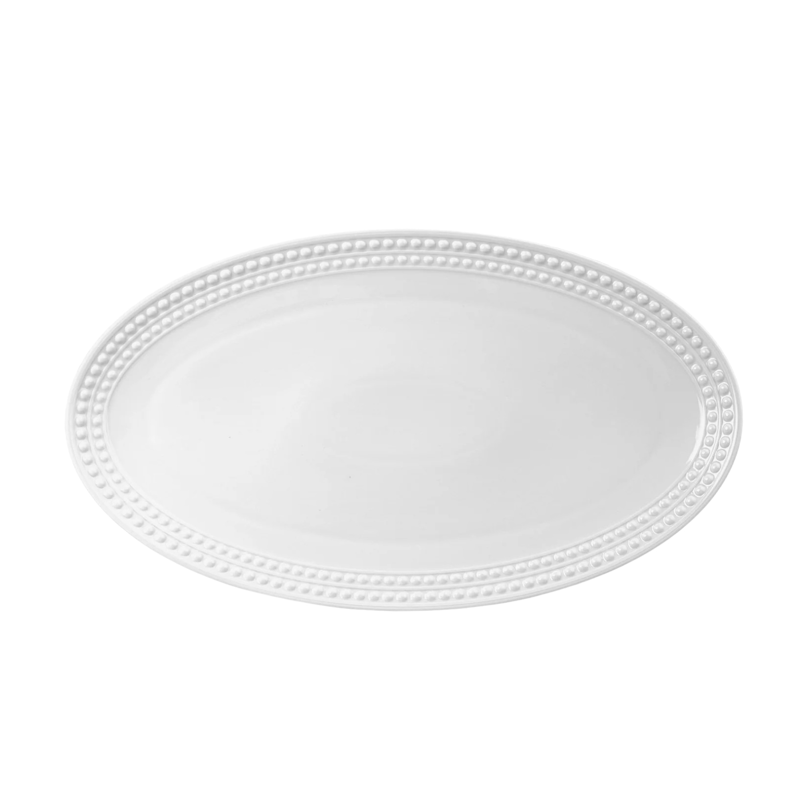 L'Objet, Perlée white, Oval platter, large