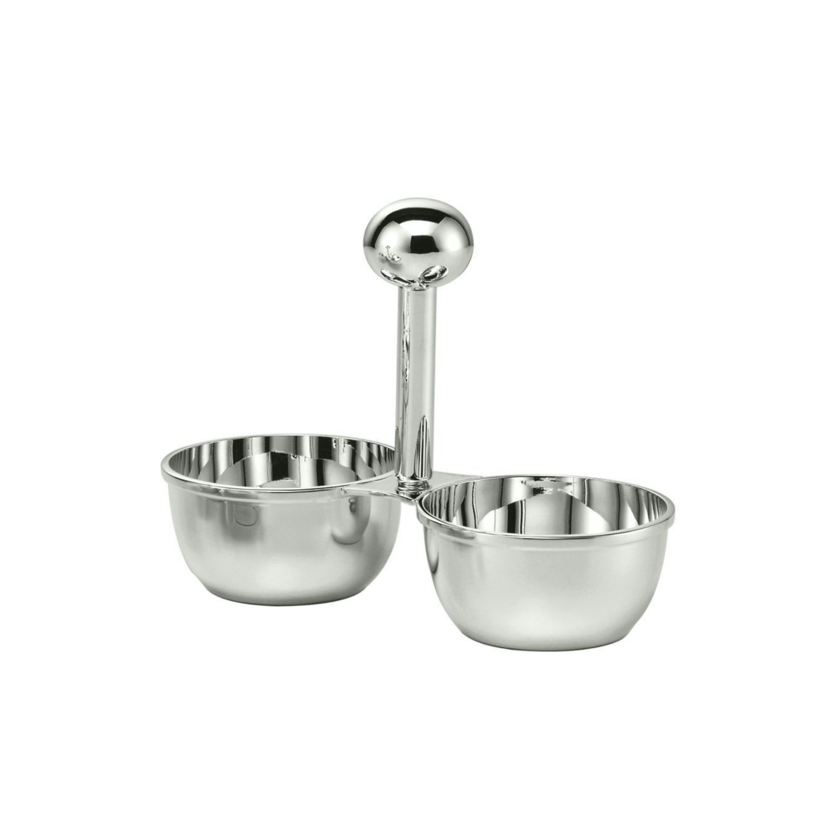 Schiavon, Essentia table accessories, silver plated, Two-section snack dish