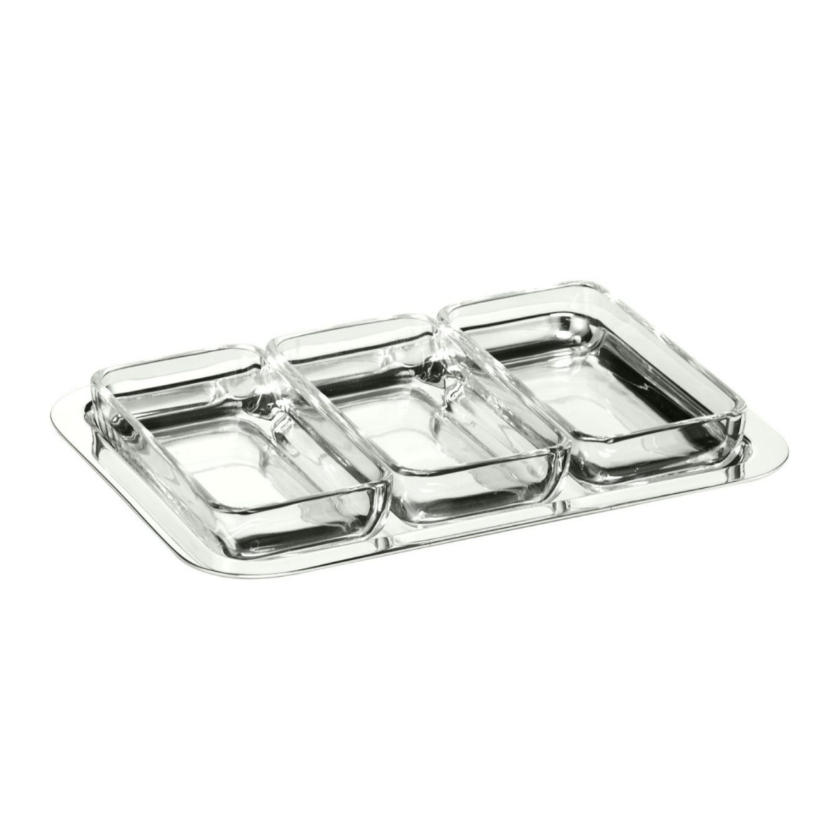 Schiavon, Essentia table accessories, silver plated, Rectangular hors d'oeuvre server