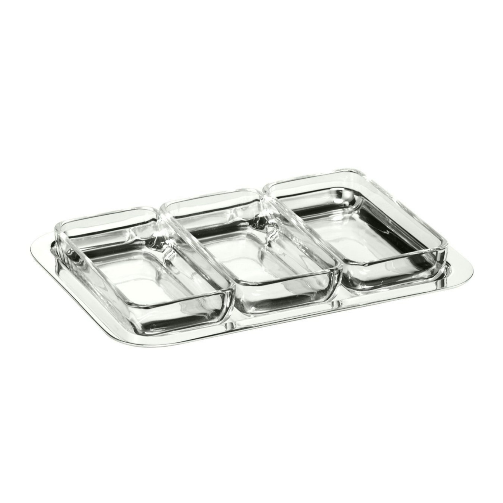 Schiavon, Essentia table accessories, silver plated, Rectangular hors d'oeuvre server