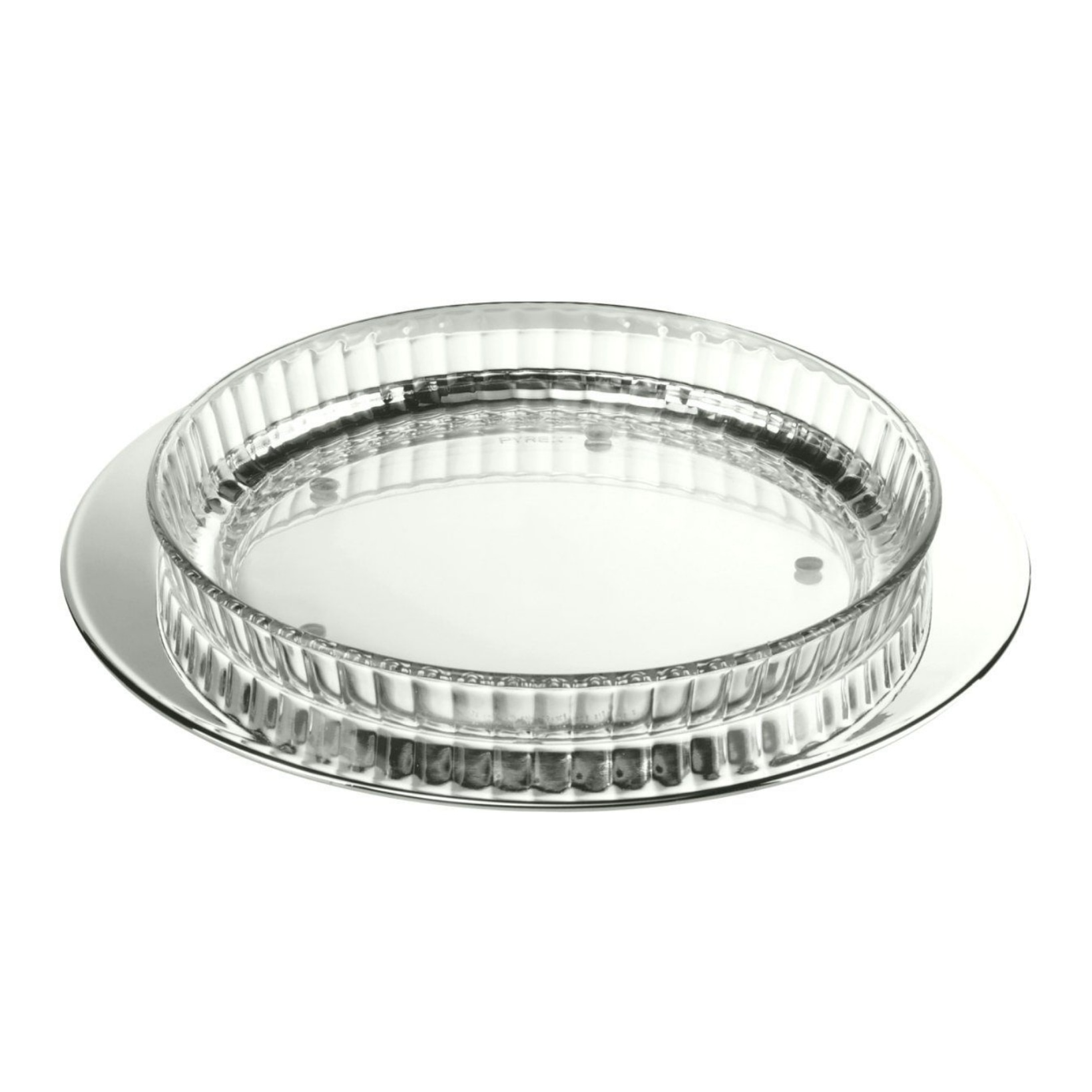 Schiavon, Essentia table accessories, silver plated, Round cake plate with pyrex