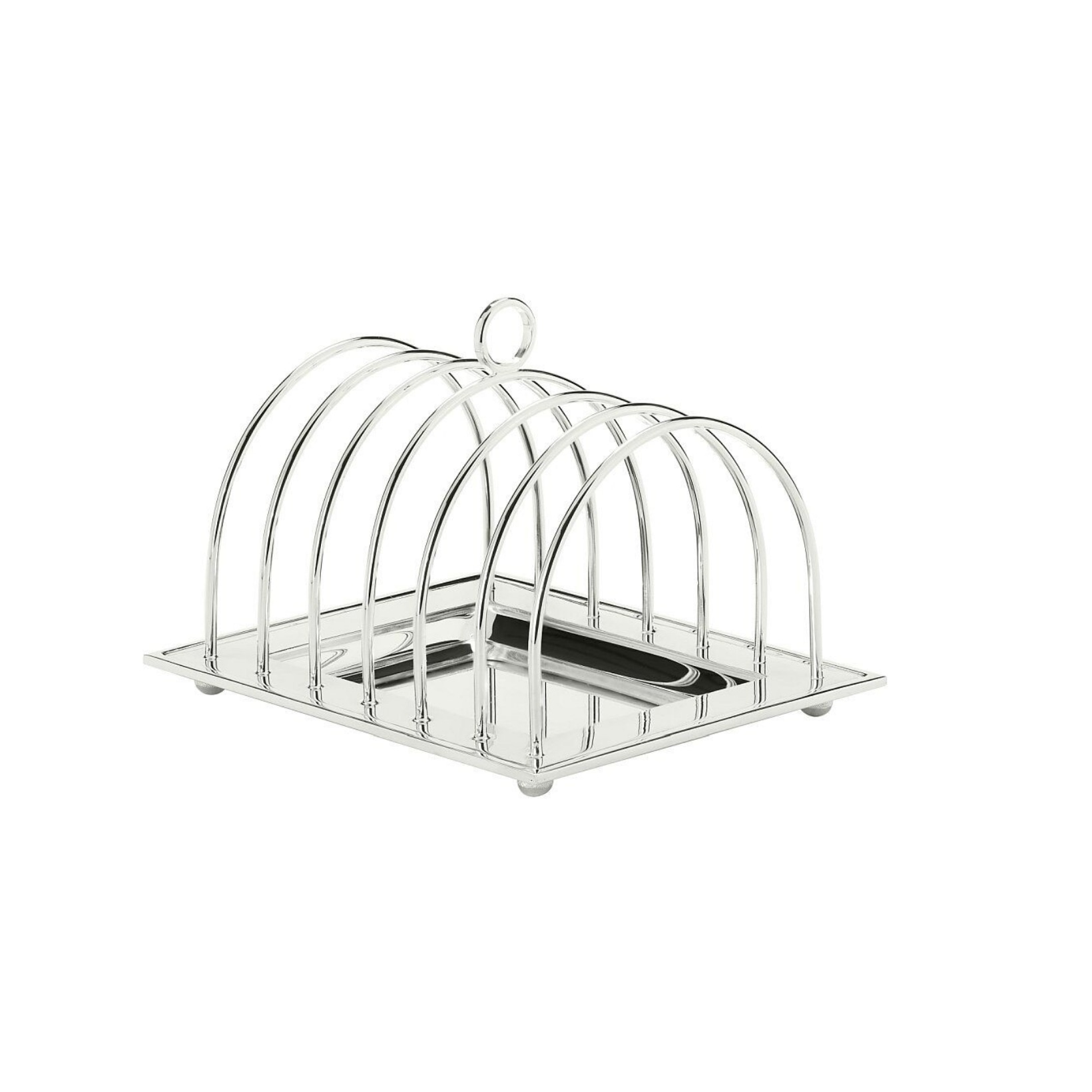 Schiavon, Essentia table accessories, silver plated, Toast rack with tray