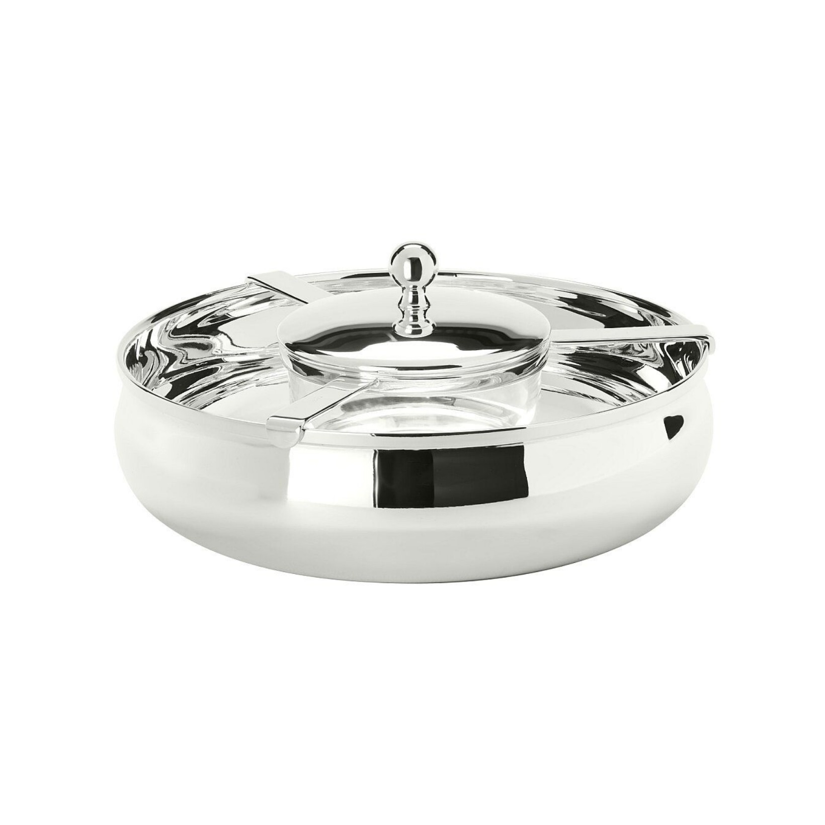 Schiavon, Essentia table accessories, silver plated, Round caviar dish