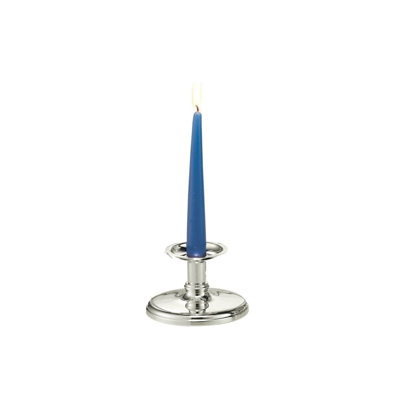Schiavon, Essentia сandleholders and vases, silver plated, Single-stem candleholder with candle support