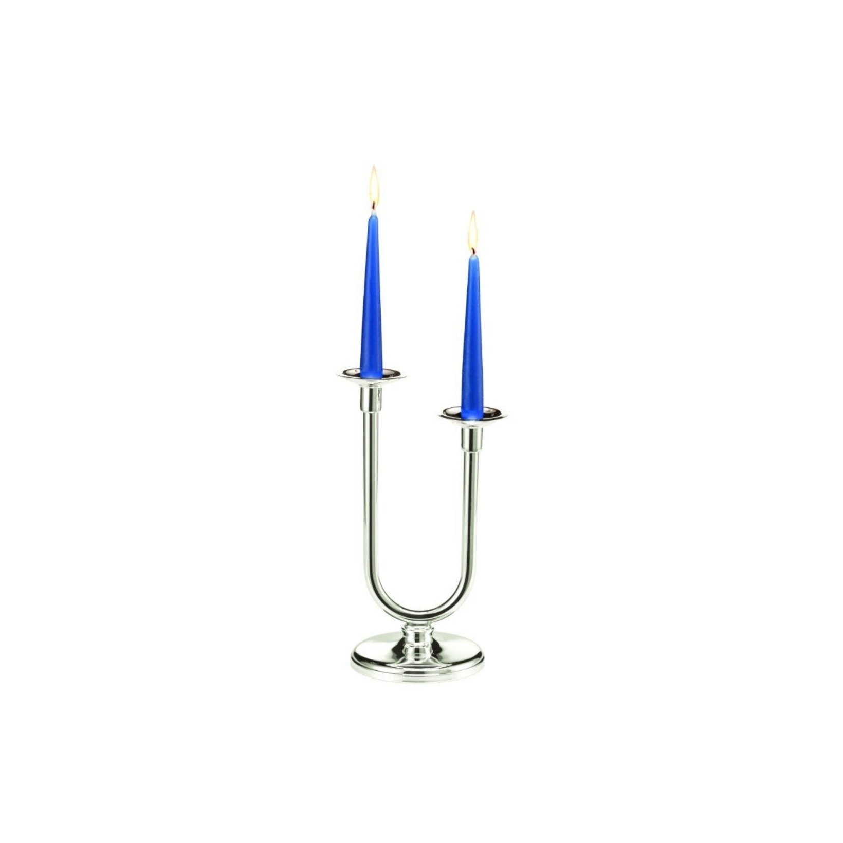 Schiavon, Essentia сandleholders and vases, silver plated, 2-stem candleholder