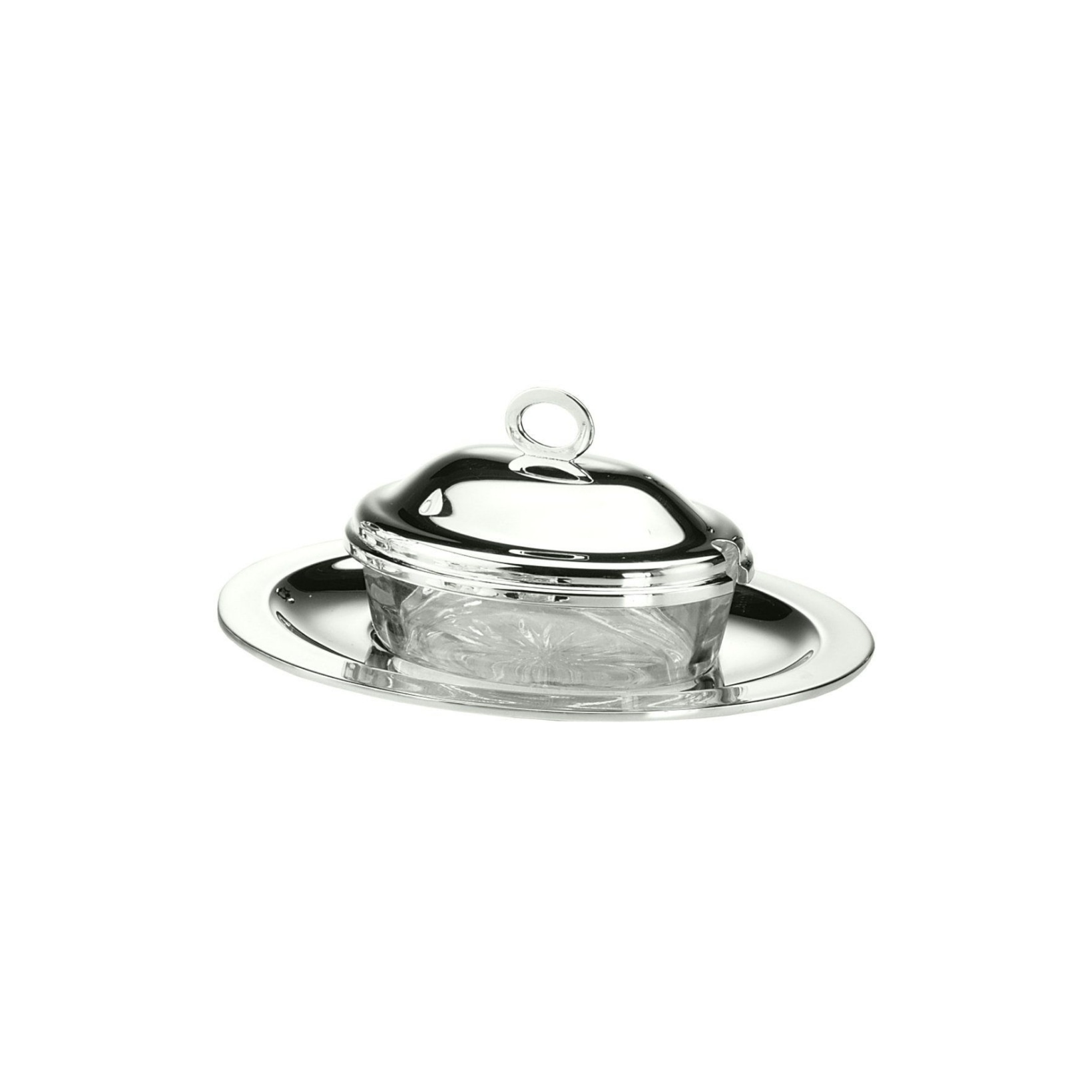 Schiavon, Essentia table accessories, silver plated, Oval grated cheese bowl