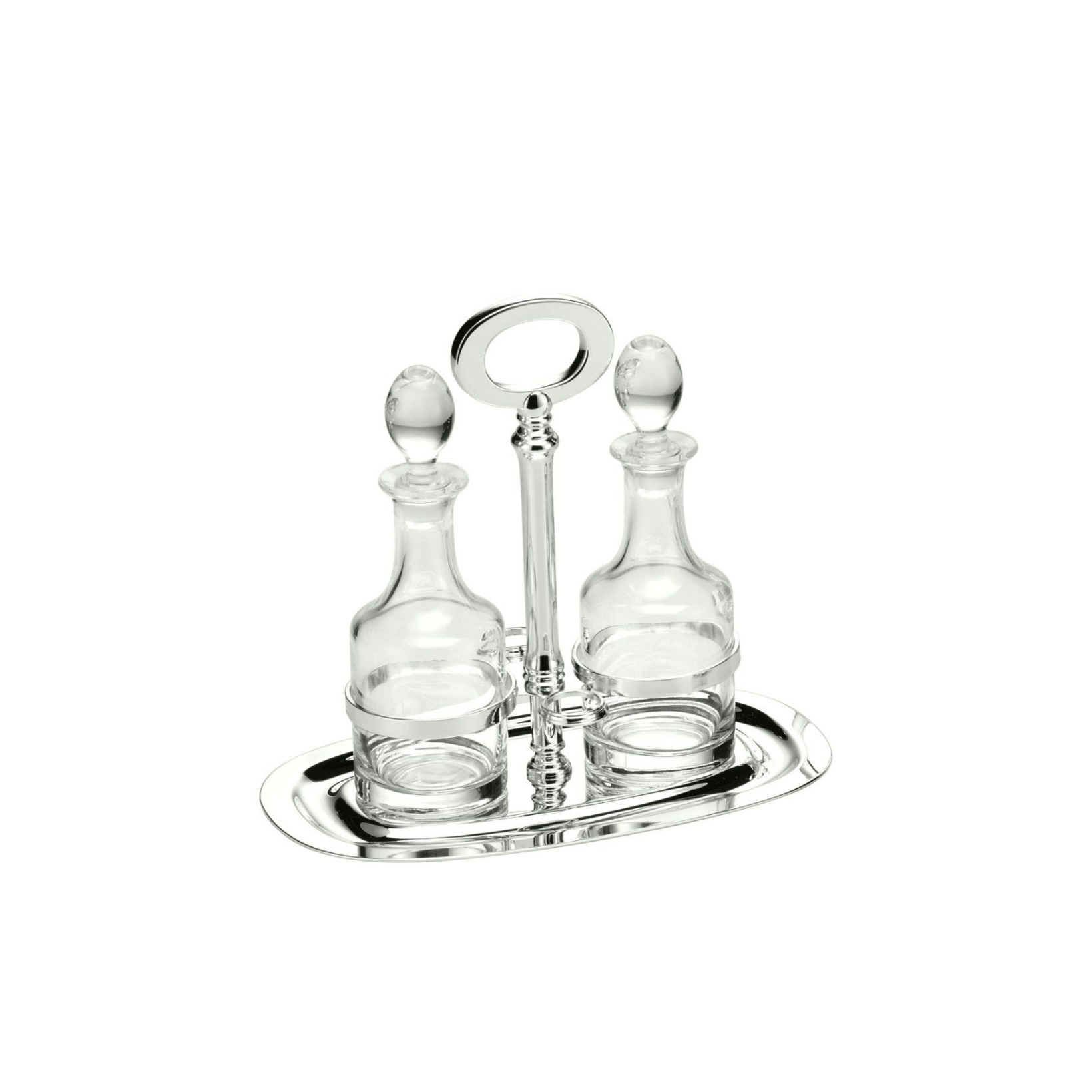 Schiavon, Essentia table accessories, silver plated, Video-shaped cruet