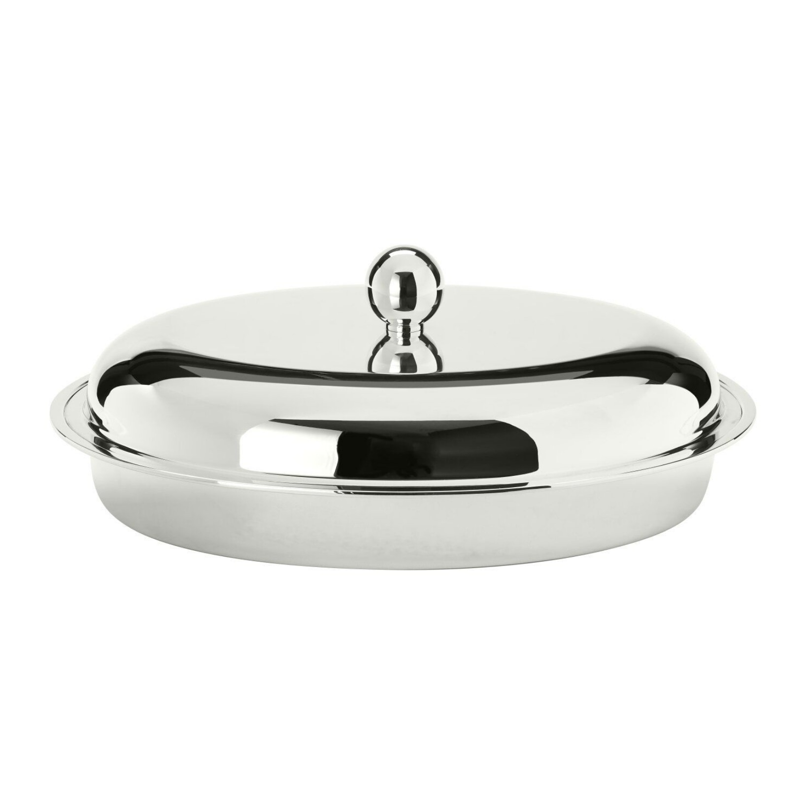 Schiavon, Essentia table accessories, silver plated, Oval serving dish with pyrex and lid