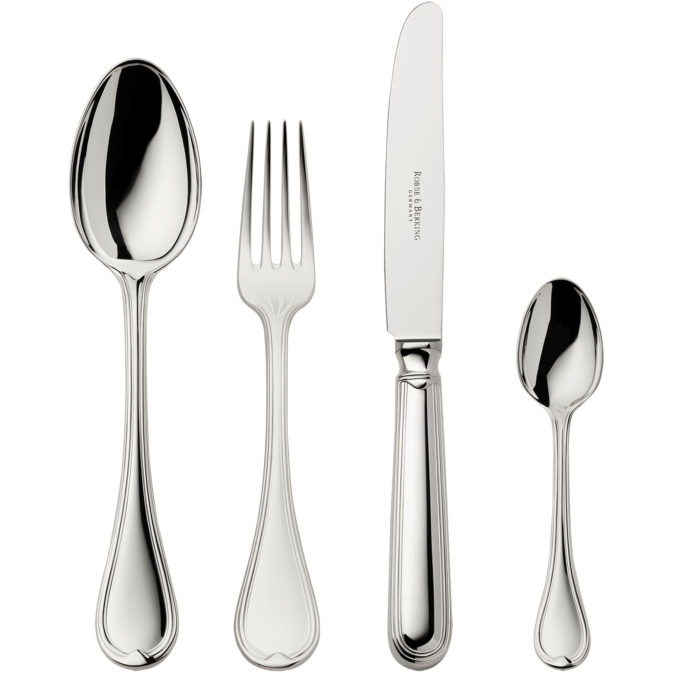 Robbe & Berking, Classic-Faden flatware, silver plated, 4-piece set