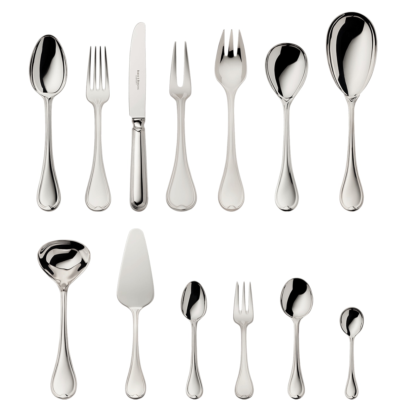 Robbe & Berking, Classic-Faden flatware, silver plated, 69-piece set