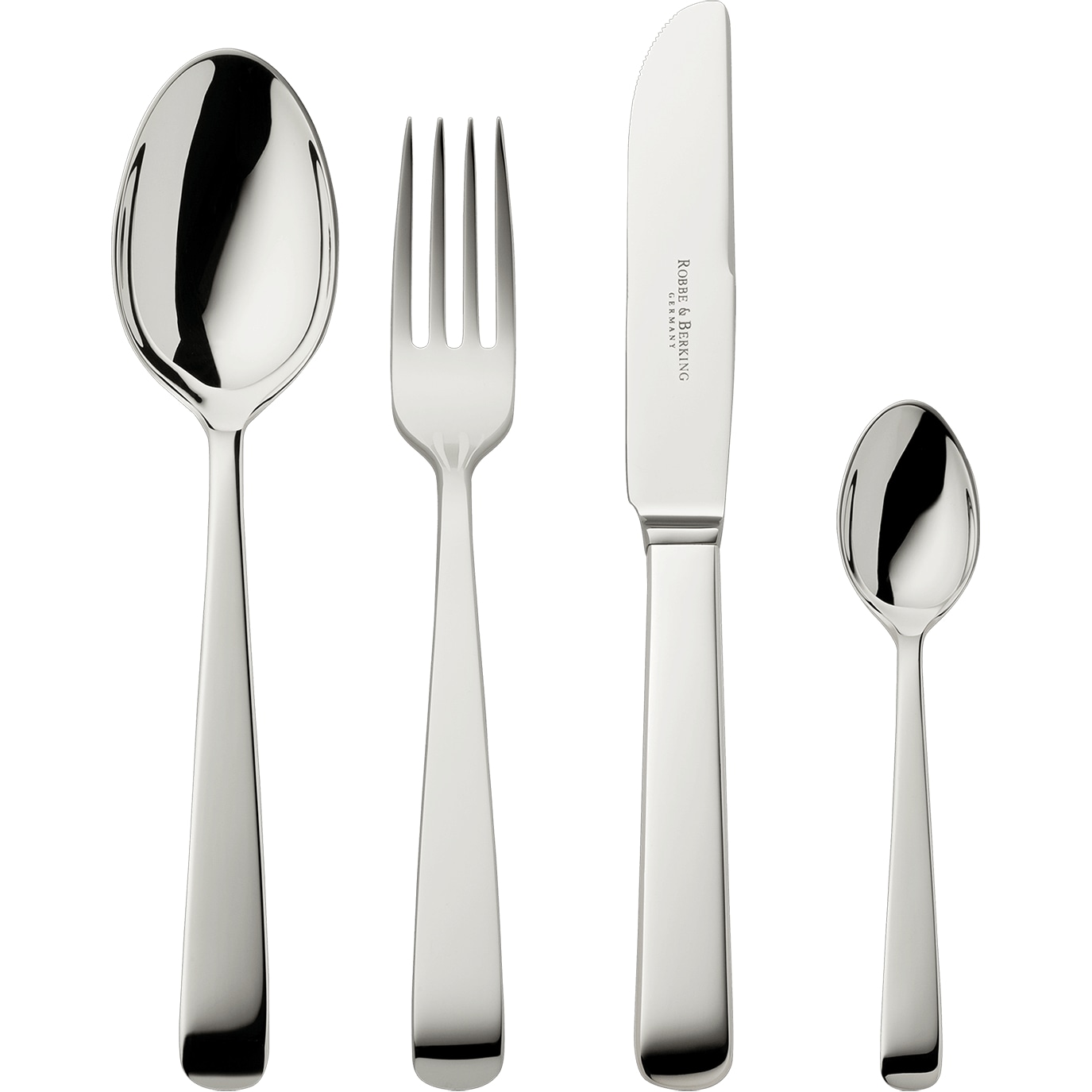 Robbe & Berking, Alta flatware, silver plated, 4-piece set