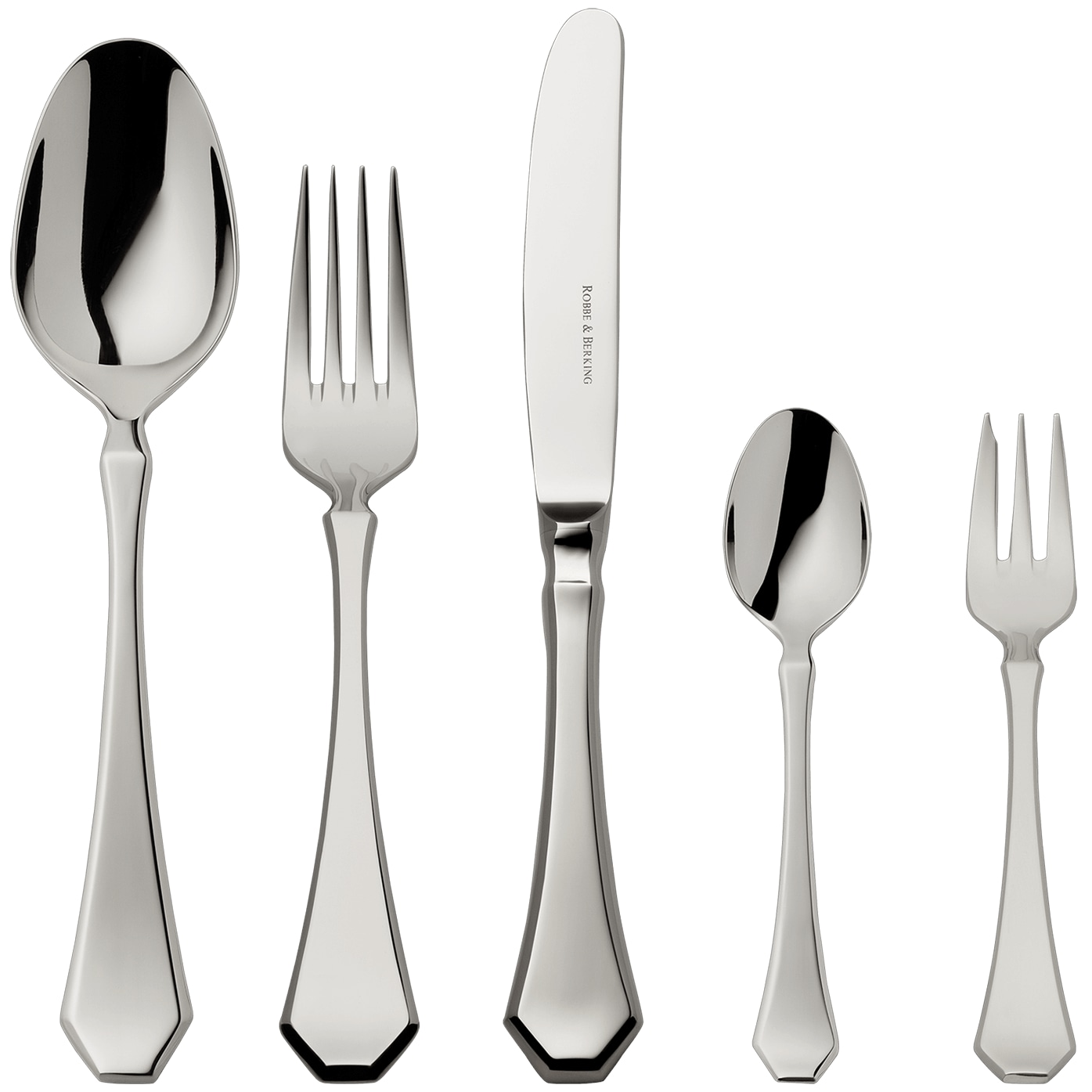 Robbe & Berking, Baltic cutlery, stainless steel, 5-piece place setting