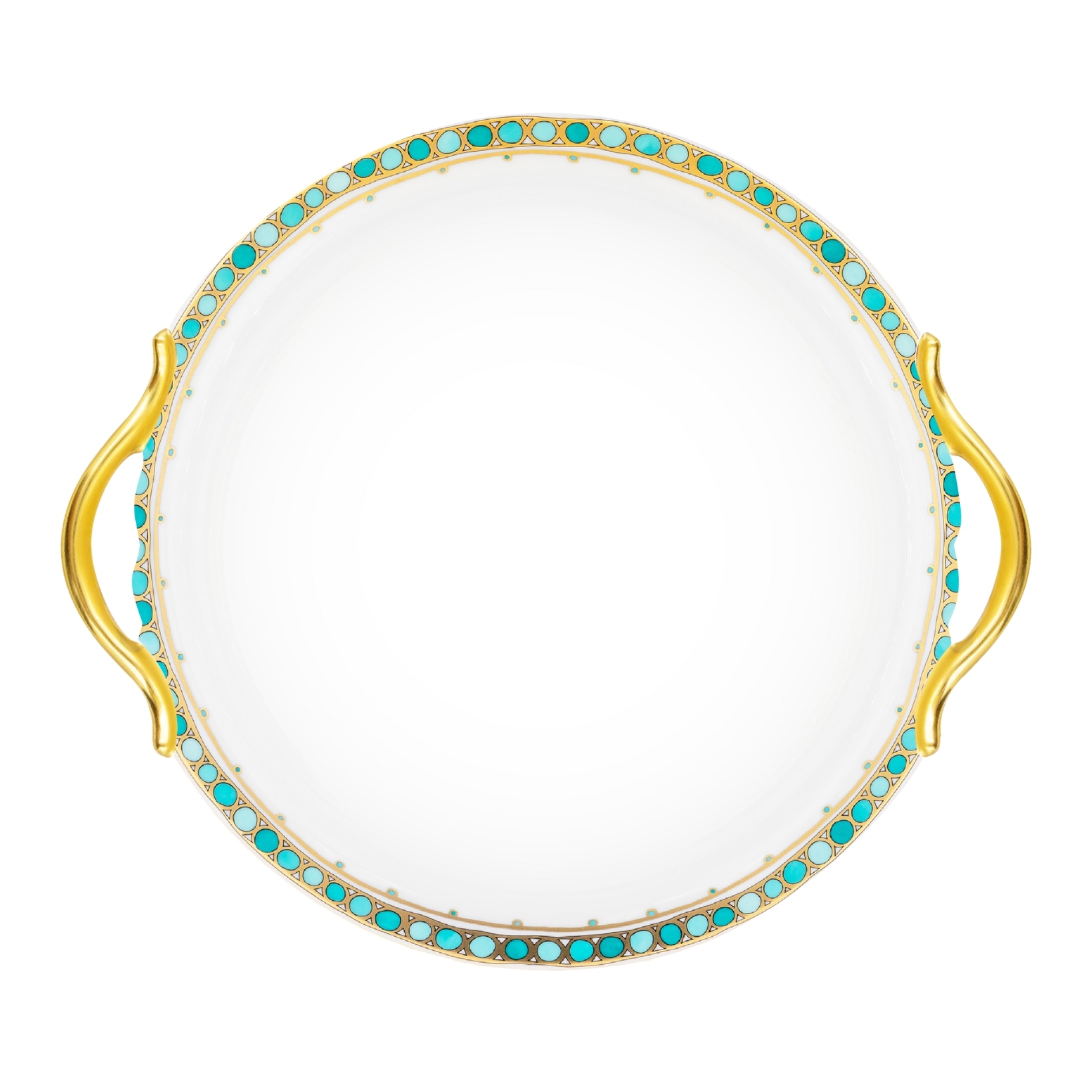 Robert Haviland & C. Parlon, Syracuse Turquoise, Round cake dish with handle