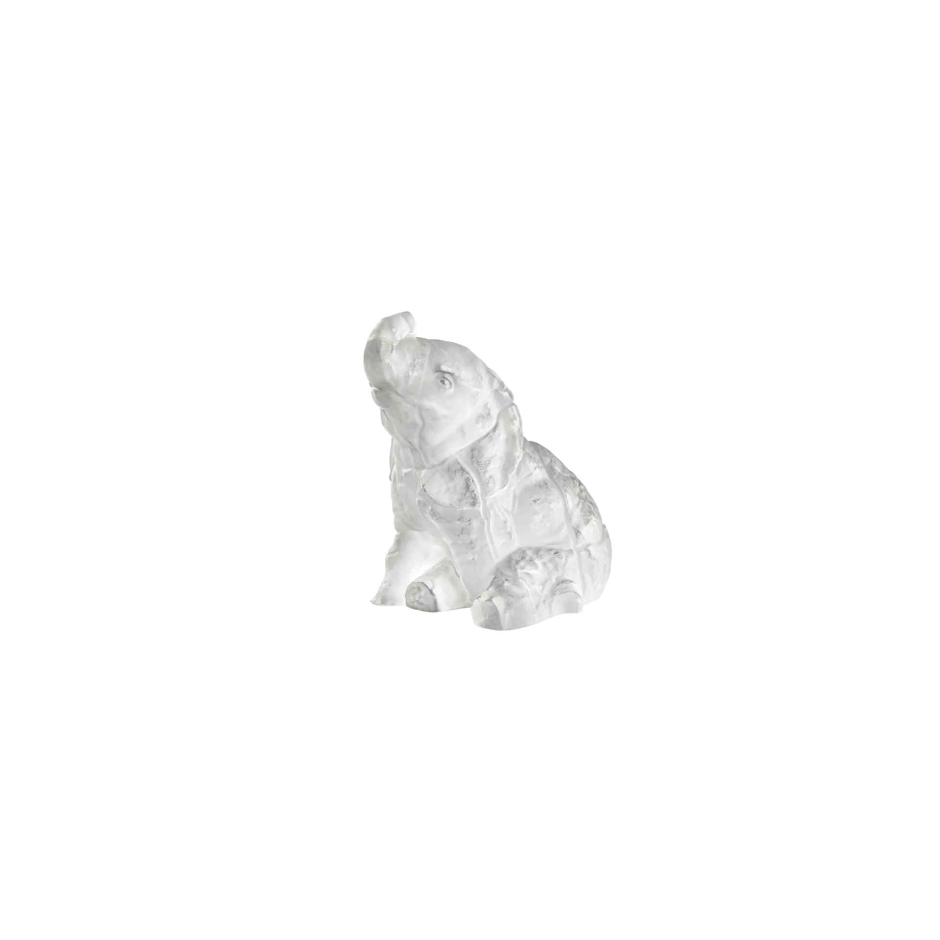 Lalique, Earth animals sculptures, Baby elephant sculpture, clear
