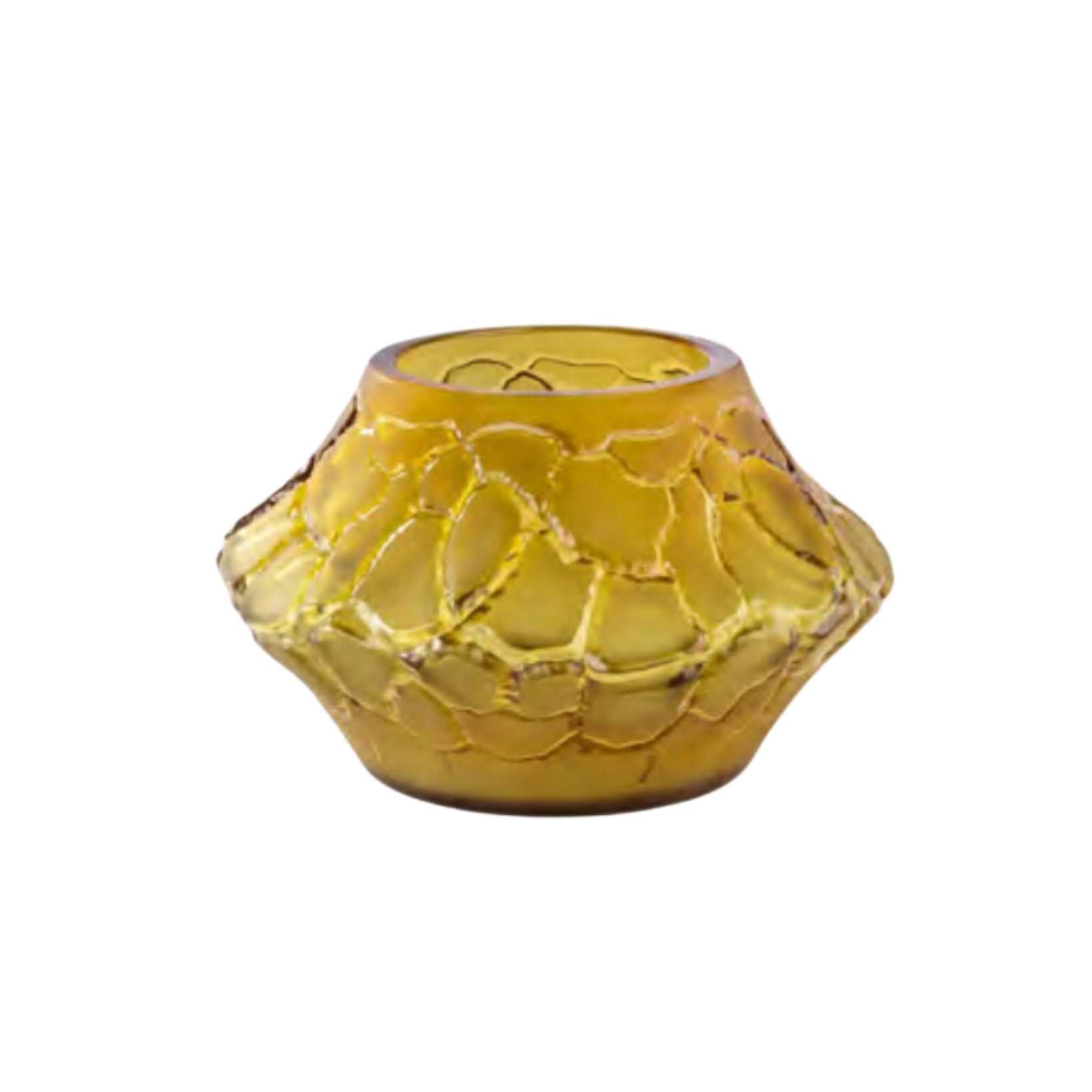 Lalique, Caldera collection, Vase small, yellow