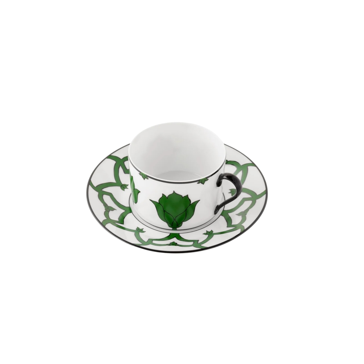 Pinto, Jaipur, Tea cup and saucer, green