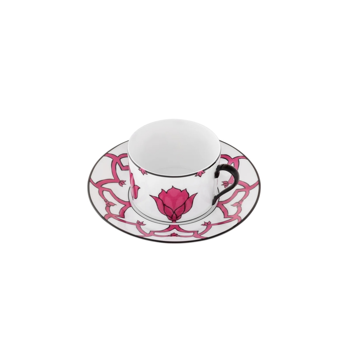 Pinto, Jaipur, Tea cup and saucer, pink