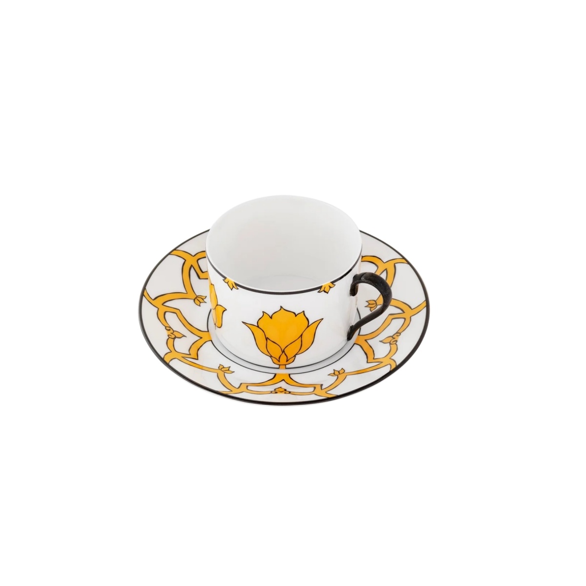 Pinto, Jaipur, Tea cup and saucer, yellow