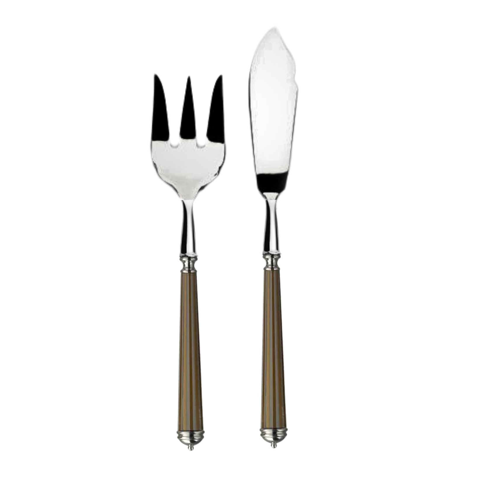 Alain Saint-Joanis, Lignes gold, silver plated, Fish serving set