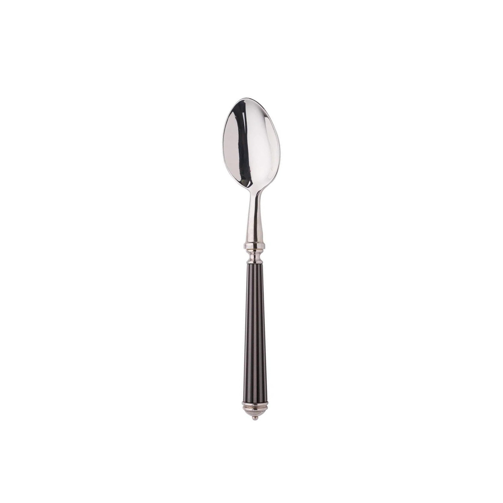 Alain Saint-Joanis, Lignes black, silver plated, Dessert spoon